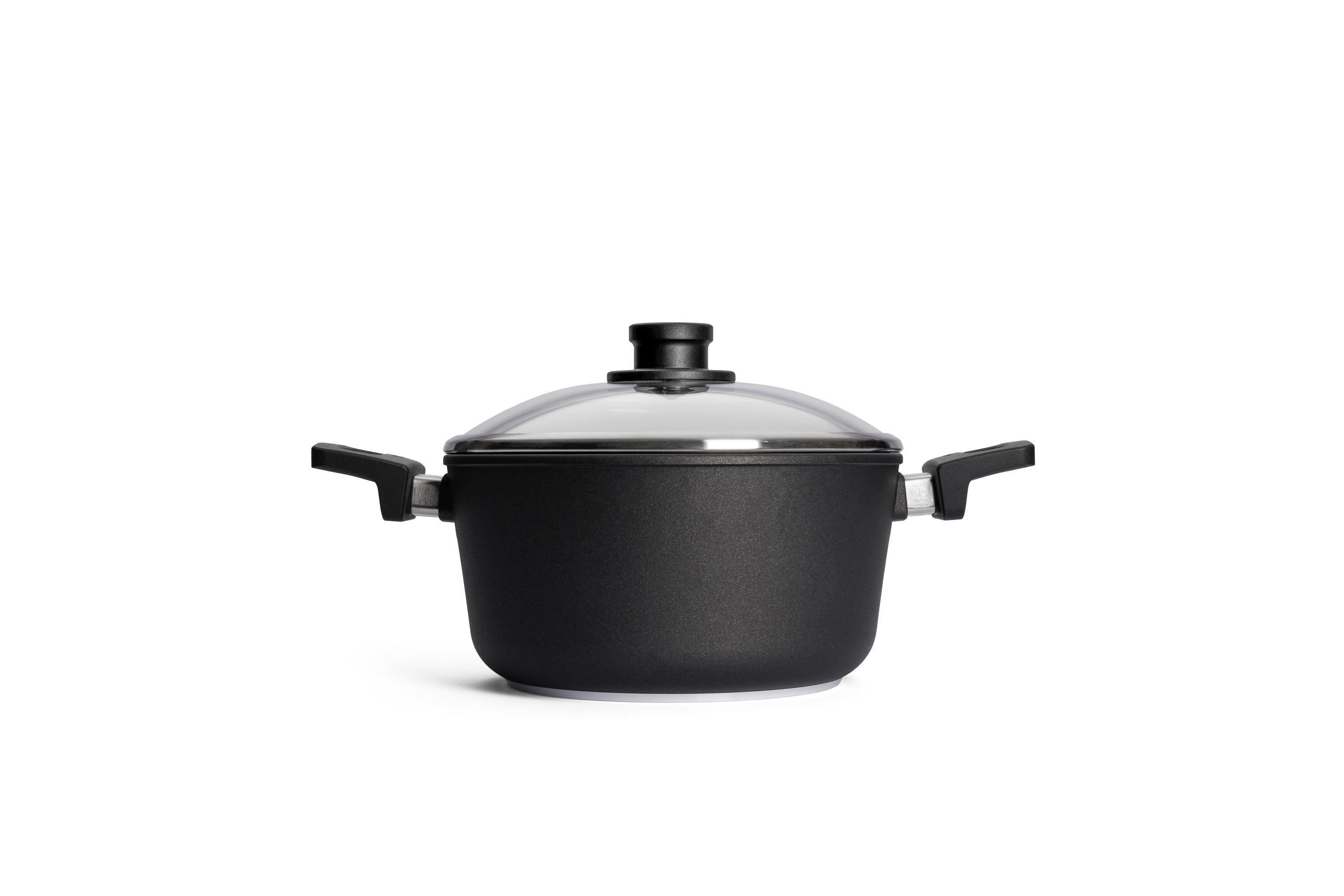 Nowo Titanium Gusstopf Seitenansicht | Alle Herdarten inkl. Induktion | 2 Seitengriffe | 24cm