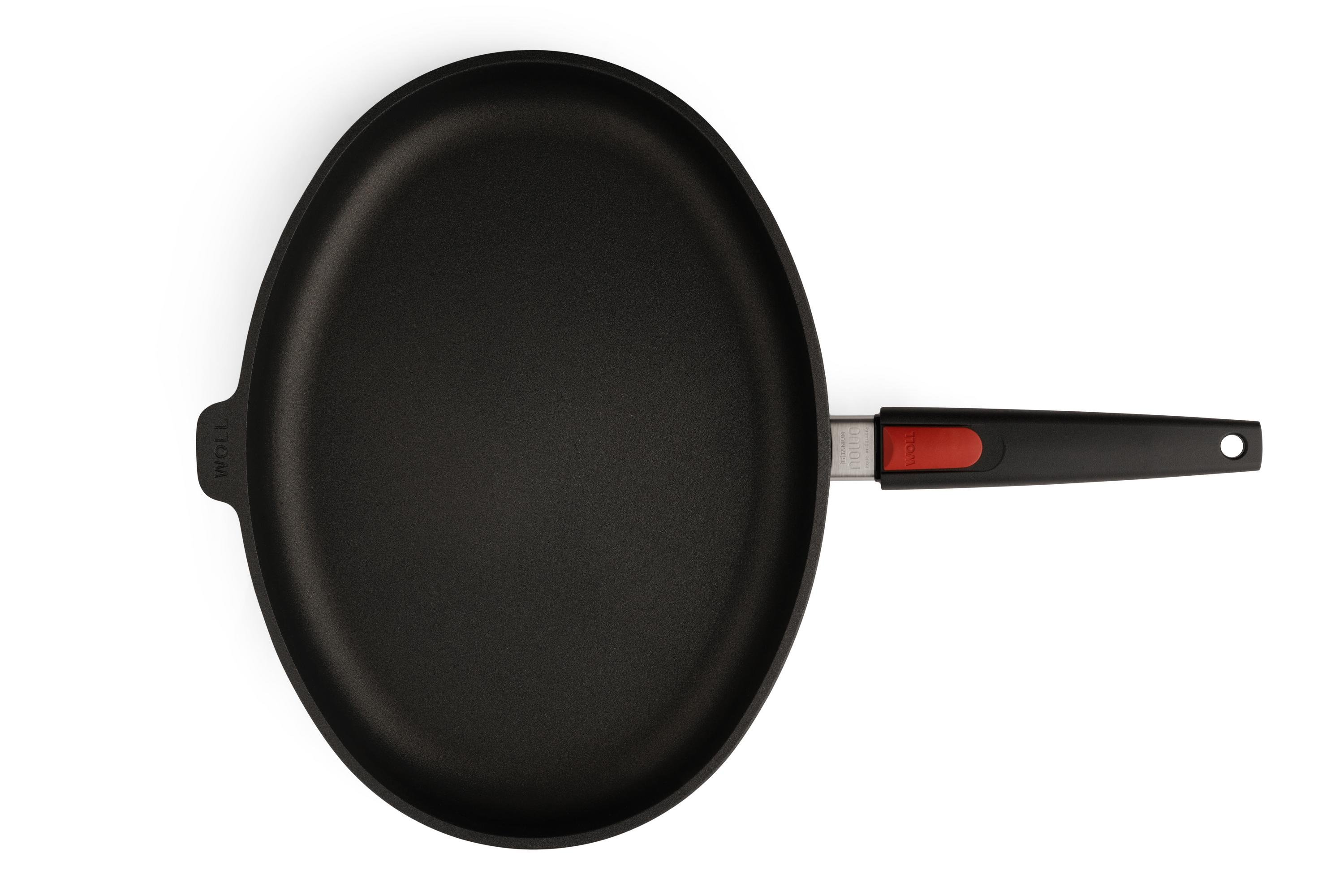 1538N_1538IL_Overhead Nowo Titanium Guss-Fischpfanne Draufsicht | Stiel - Fest | Alle Herdarten inkl. Induktion | 38x28,4cm