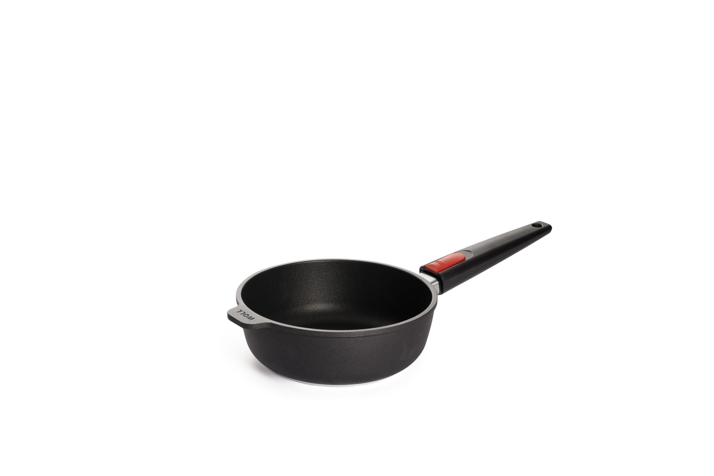 1720N_3Quarter Nowo Titanium Guss-Hochrandpfanne | Stiel - Fest | 20cm | Ceran, Gas, Elektro, Halogen