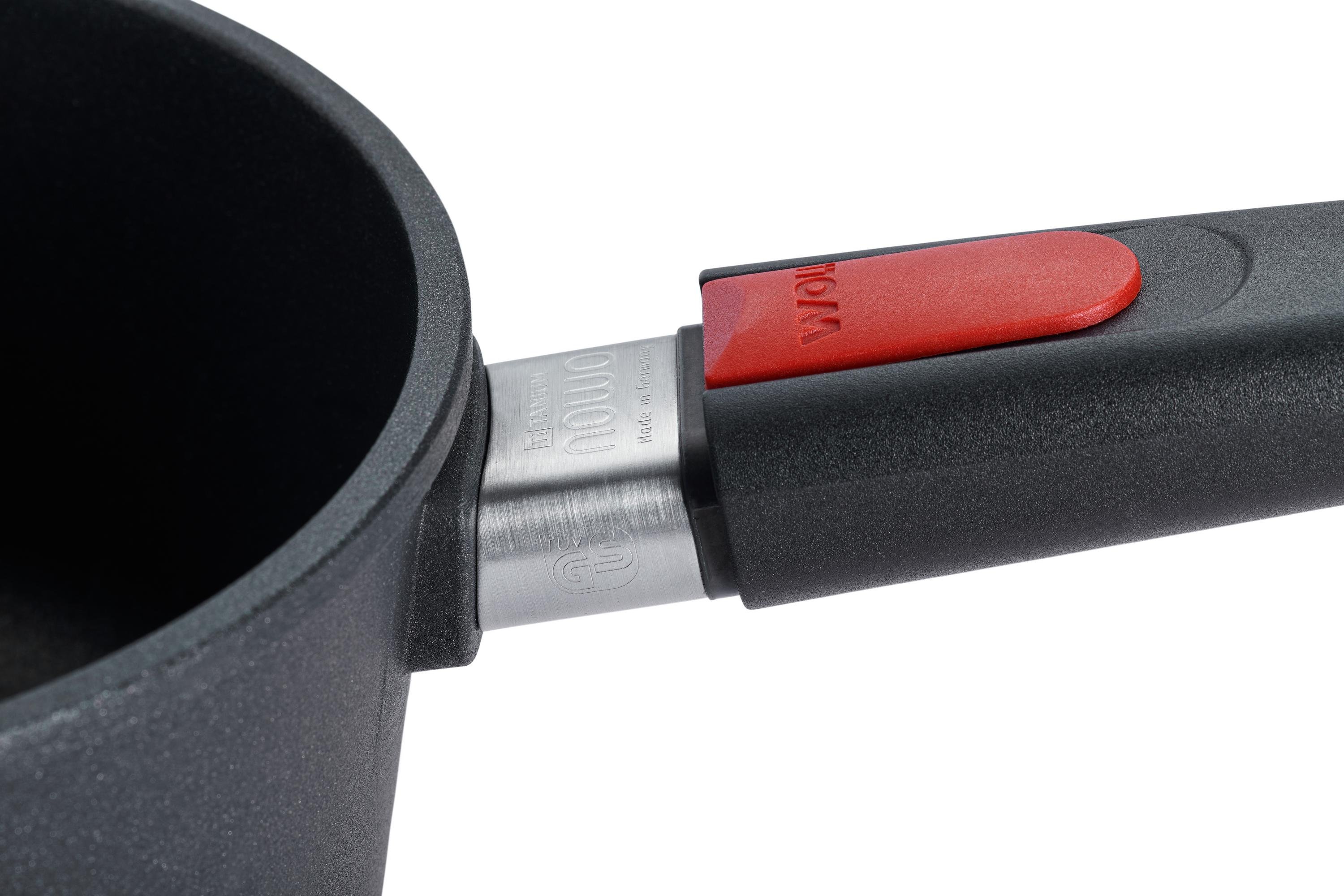Nowo Titanium Guss-Stieltopf Detailansicht | Stiel - Abnehmbar | Alle Herdarten inkl. Induktion | 18cm