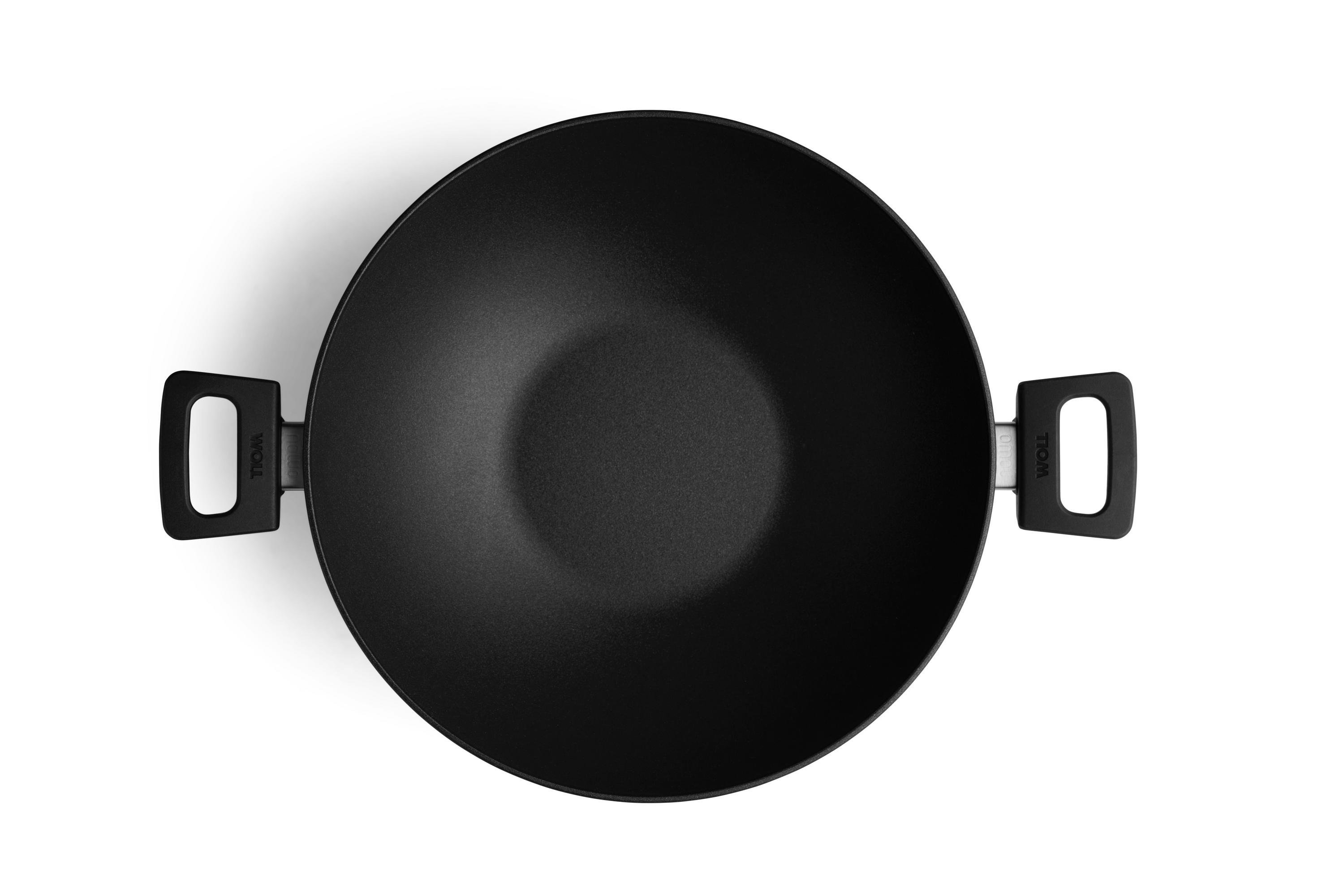 Nowo Titanium Guss-Wok Draufsicht | Alle Herdarten inkl. Induktion | 2 Seitengriffe | 32cm