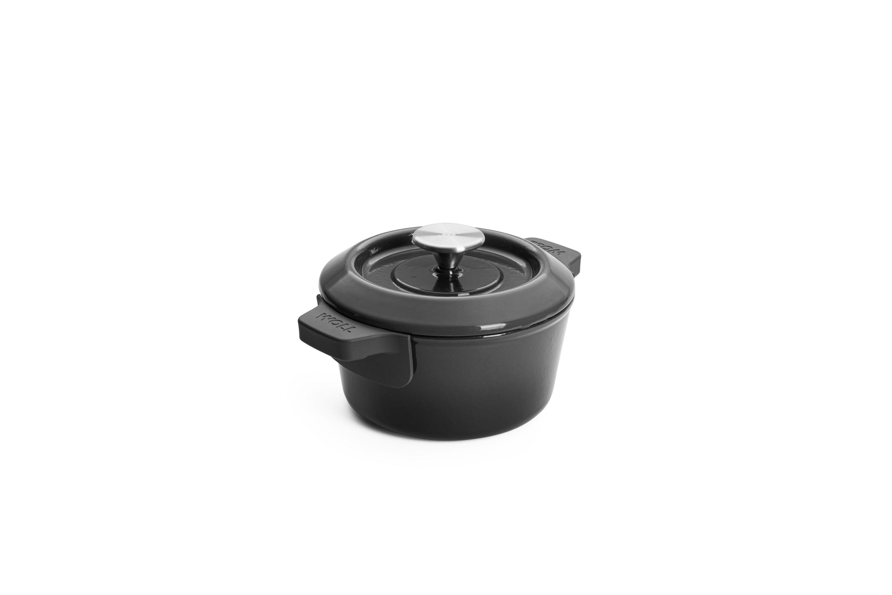 118CI-030_Lid_silicone_grips_3Quarter Iron Gusstopf mit Deckel | Carbon Grey | Alle Herdarten inkl. Induktion | 18cm
