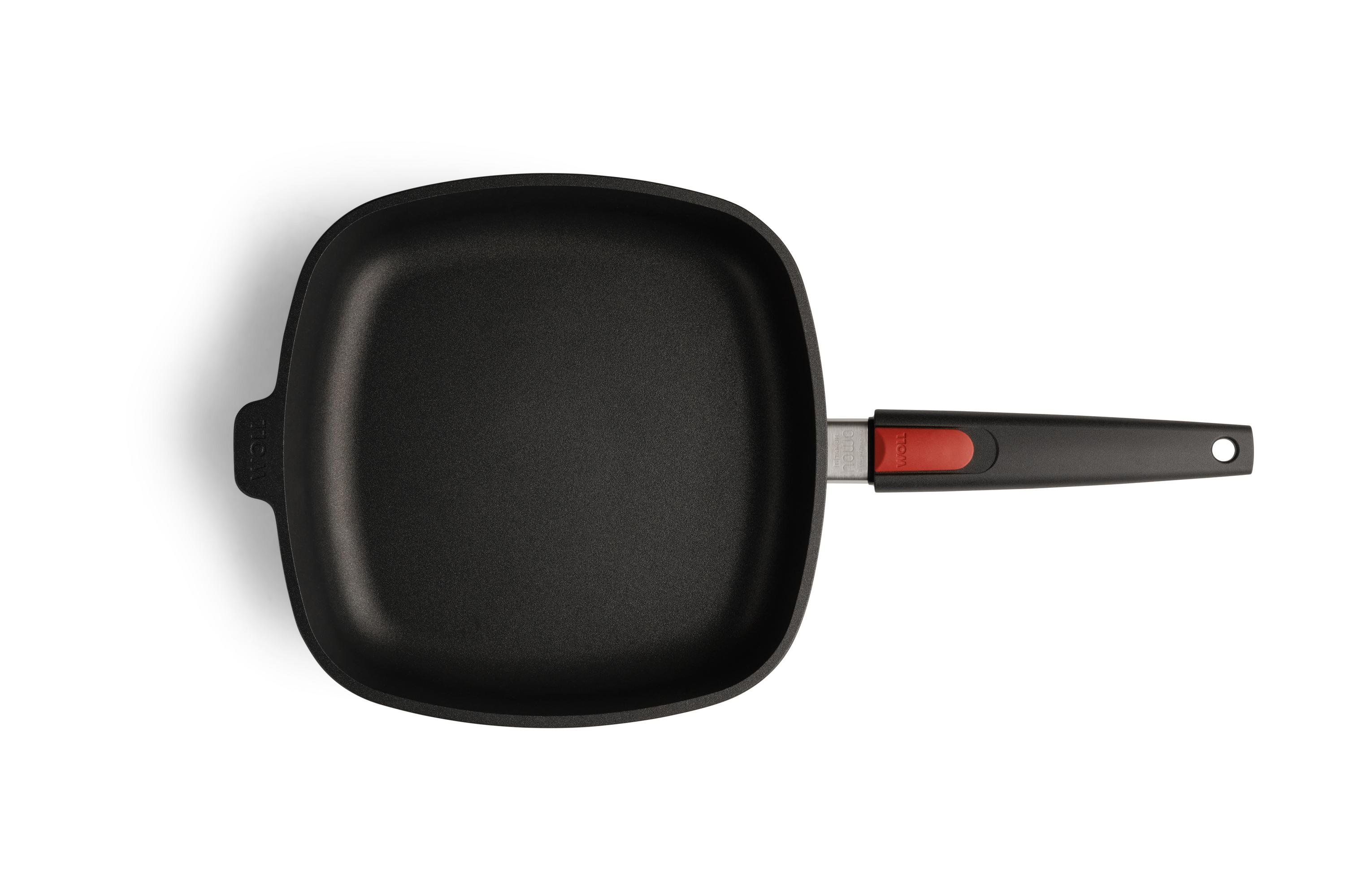 Nowo Titanium Gusspfanne, viereckig Draufsicht | 26x26cm | Stiel - Abnehmbar | Alle Herdarten inkl. Induktion