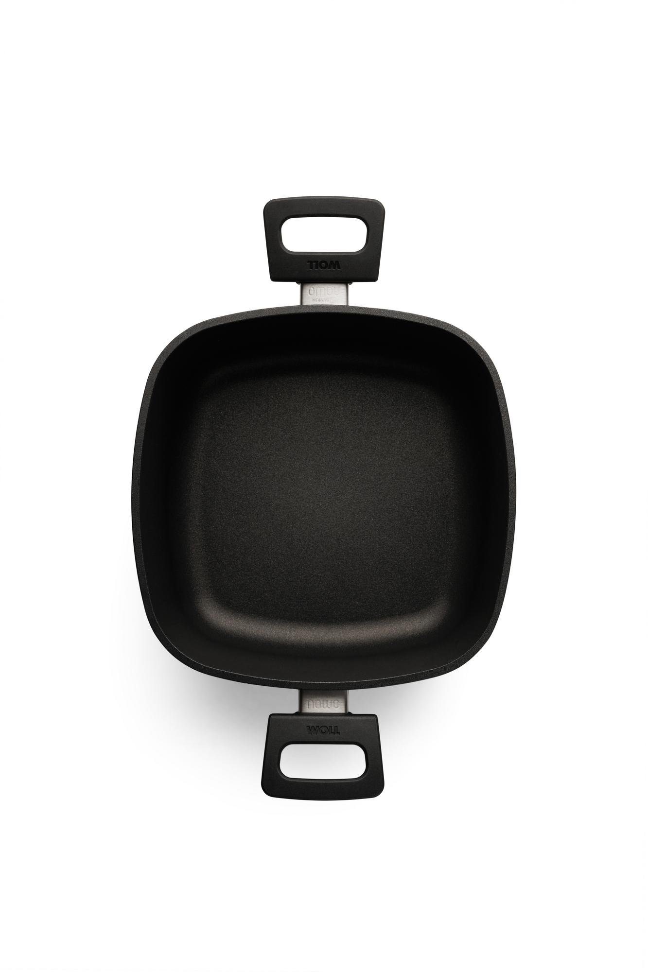 Nowo Titanium Guss-Kasserolle, viereckig Draufsicht | 24x24cm | Alle Herdarten inkl. Induktion | 2 Seitengriffe