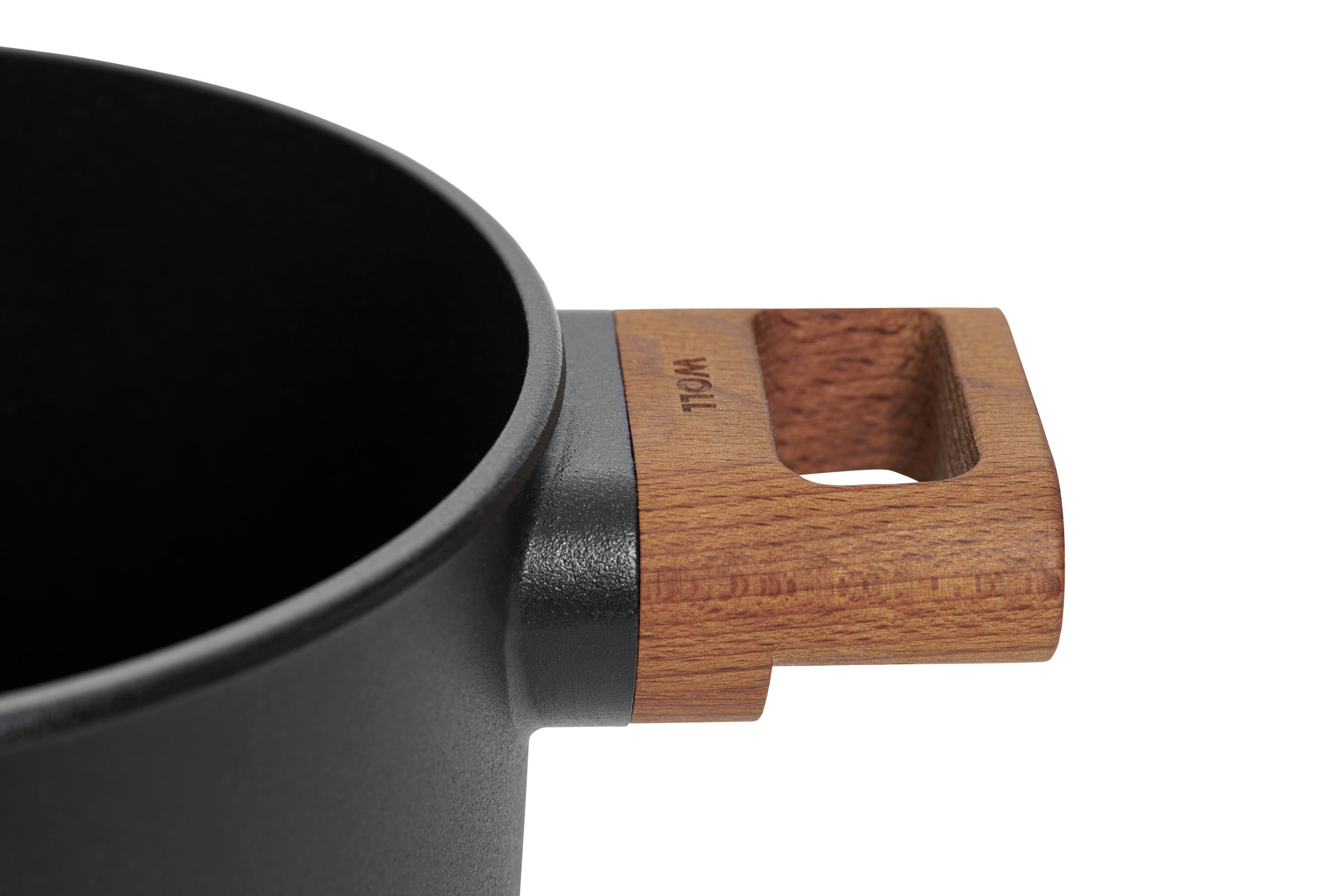 120WLCI-Q_Detail Eco Logic QXR Gusstopf Detailansicht | Alle Herdarten inkl. Induktion | 2 Seitengriffe aus Holz | 20 cm