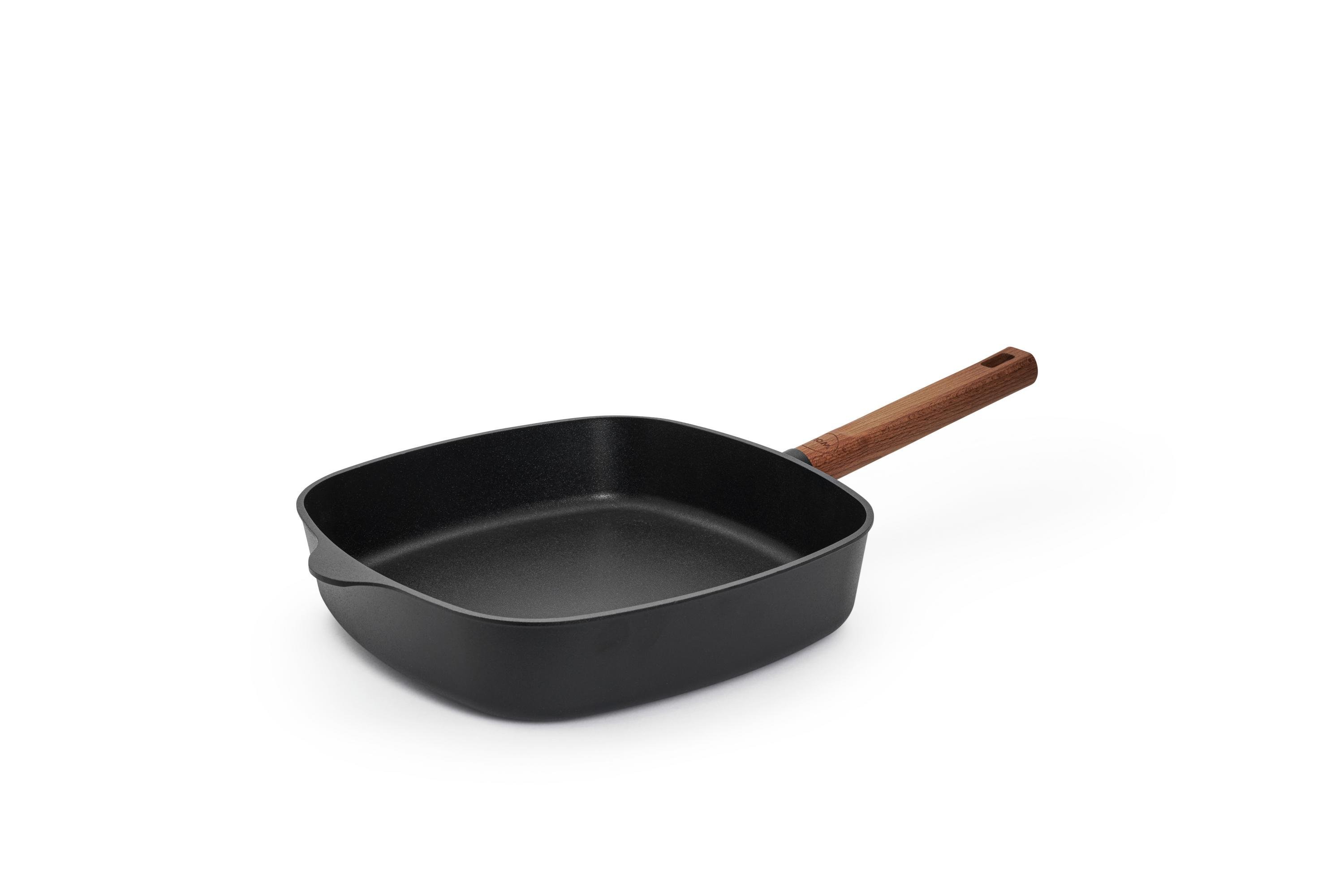 Eco Logic QXR Guss-Viereckpfanne | Holz - Fest | 28 x 28 cm | Alle Herdarten inkl. Induktion