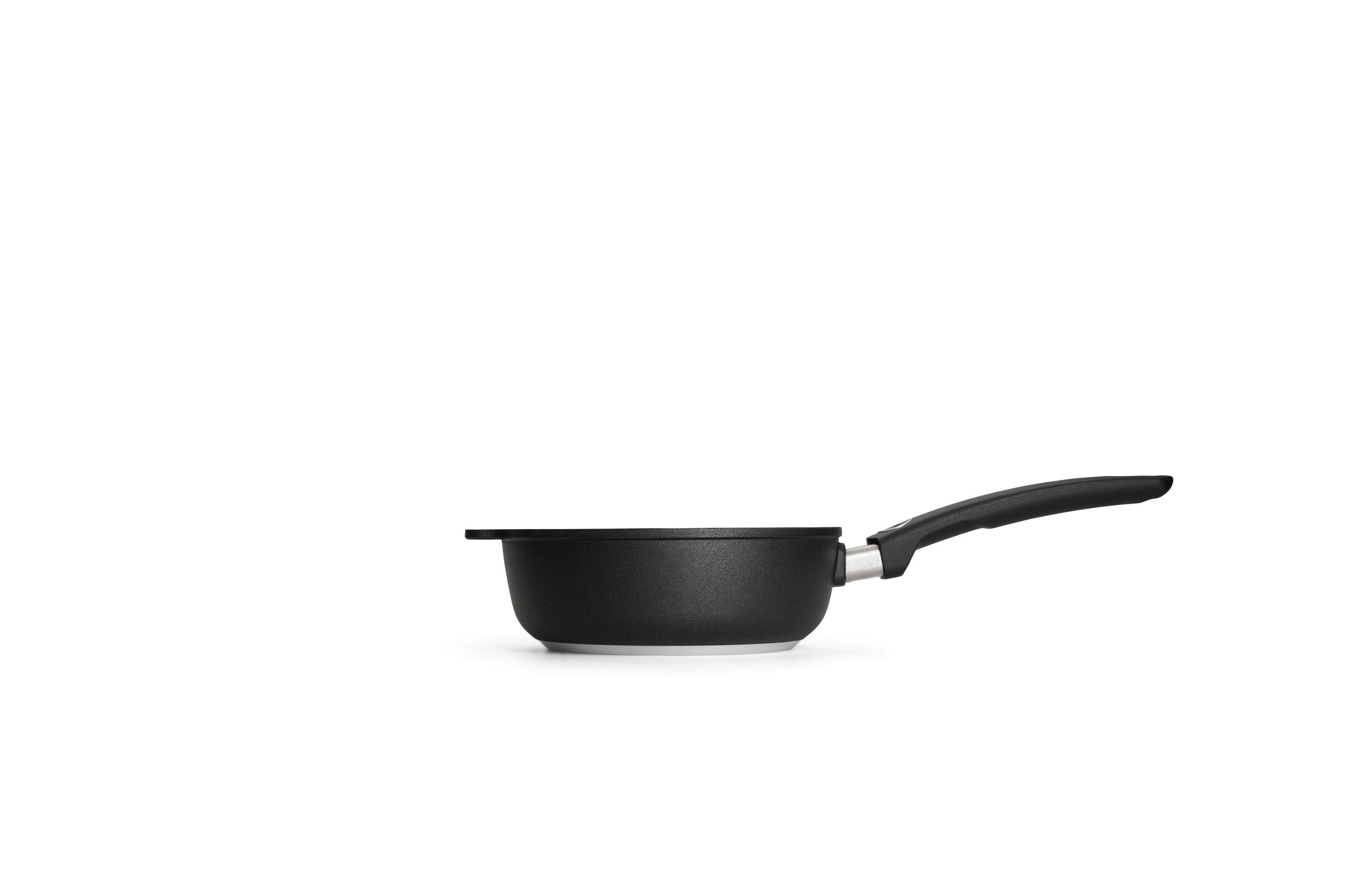 Titan Best Guss-Hochrandpfanne Seitenansicht | Stiel - Fest | 20cm | Ceran, Gas, Elektro, Halogen