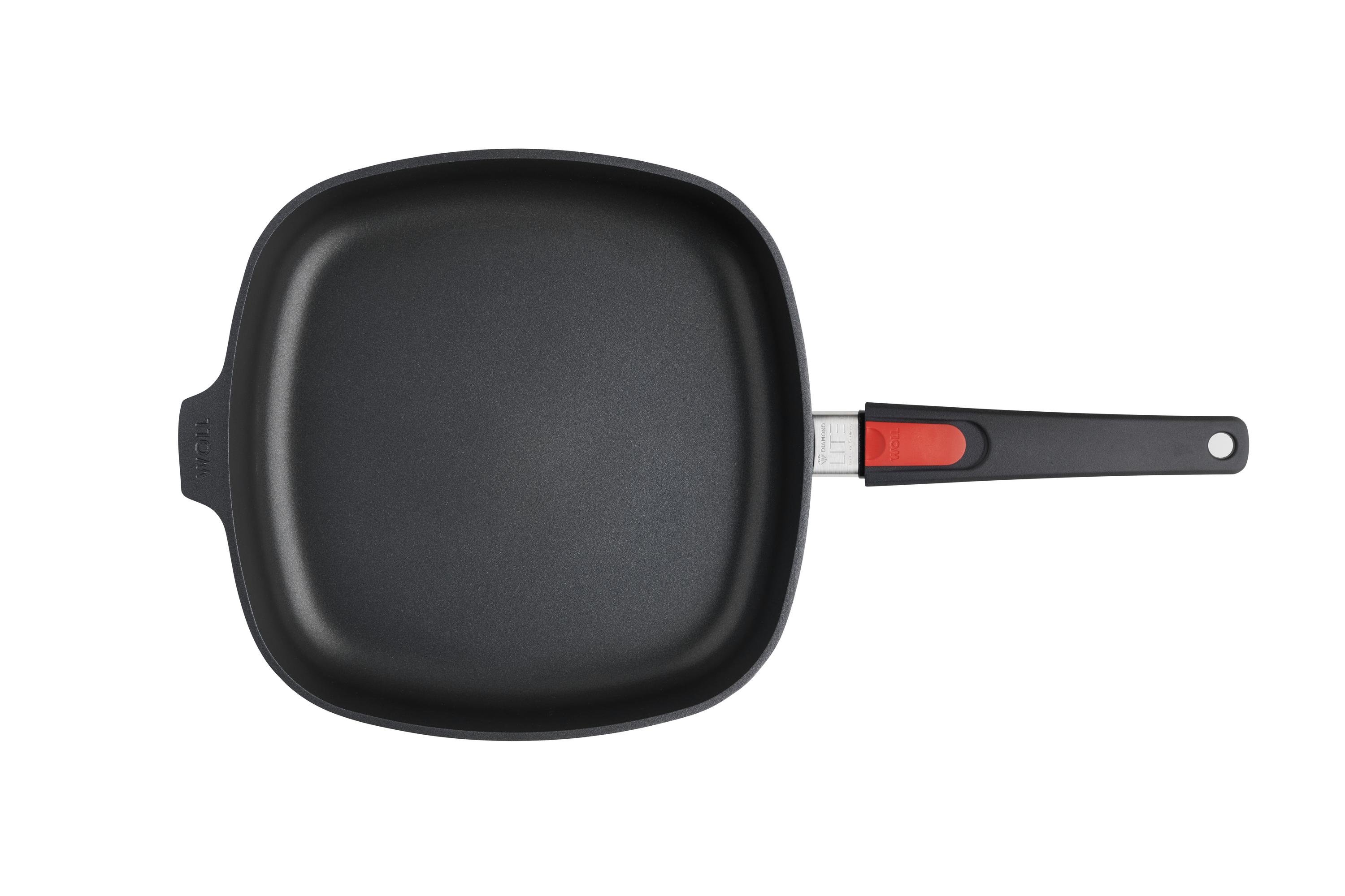 Diamond Lite Gusspfanne, viereckig Draufsicht | Stiel - Abnehmbar | Ceran, Gas, Elektro, Halogen | 28x28cm