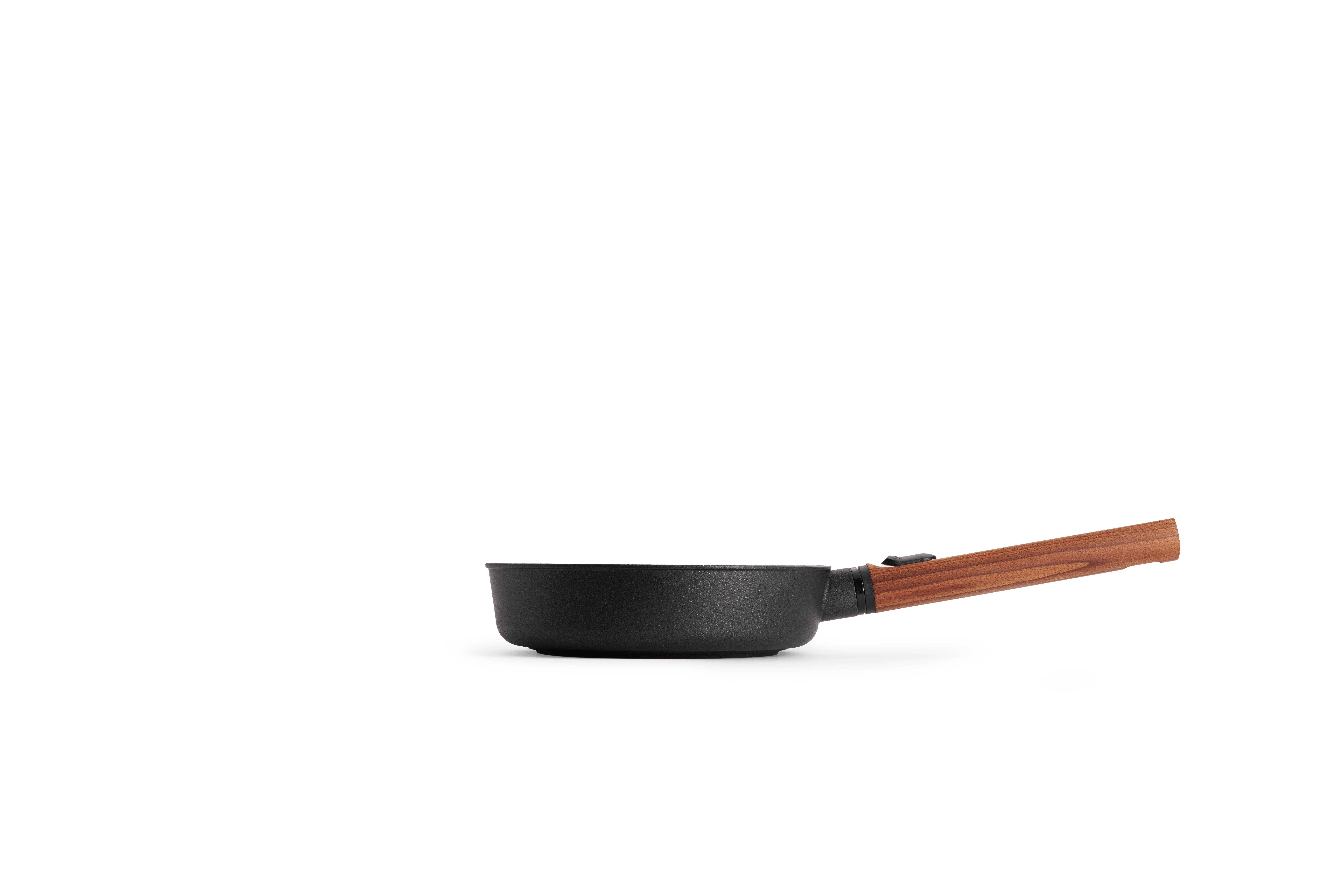 Eco Logic QXR Gusspfanne  Seitenansicht | Holz - Abnehmbar | Alle Herdarten inkl. Induktion | 20 cm