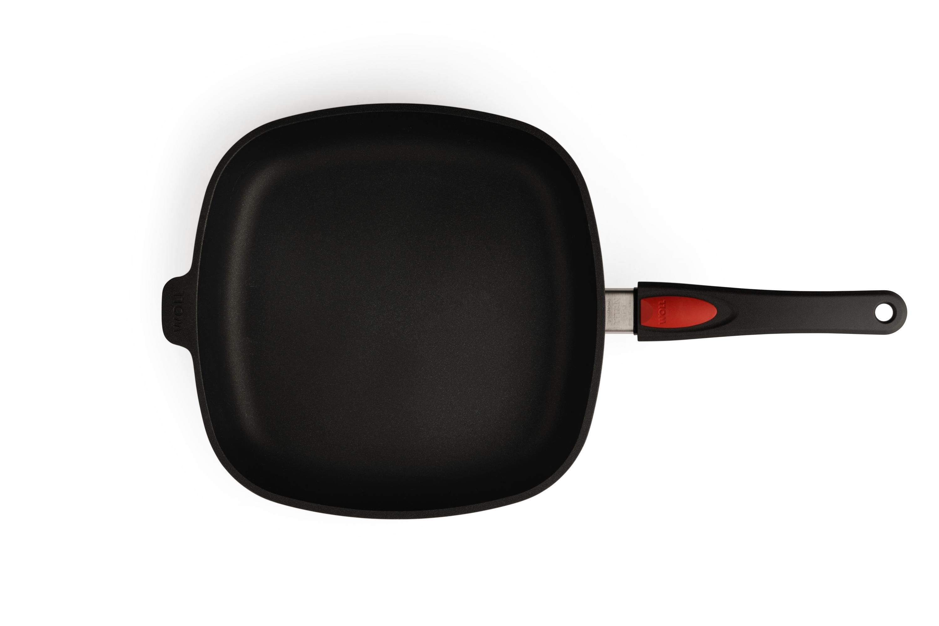 Titan Best Guss-Viereckpfanne Draufsicht | Stiel - Abnehmbar | Ceran, Gas, Elektro, Halogen | 28x28cm