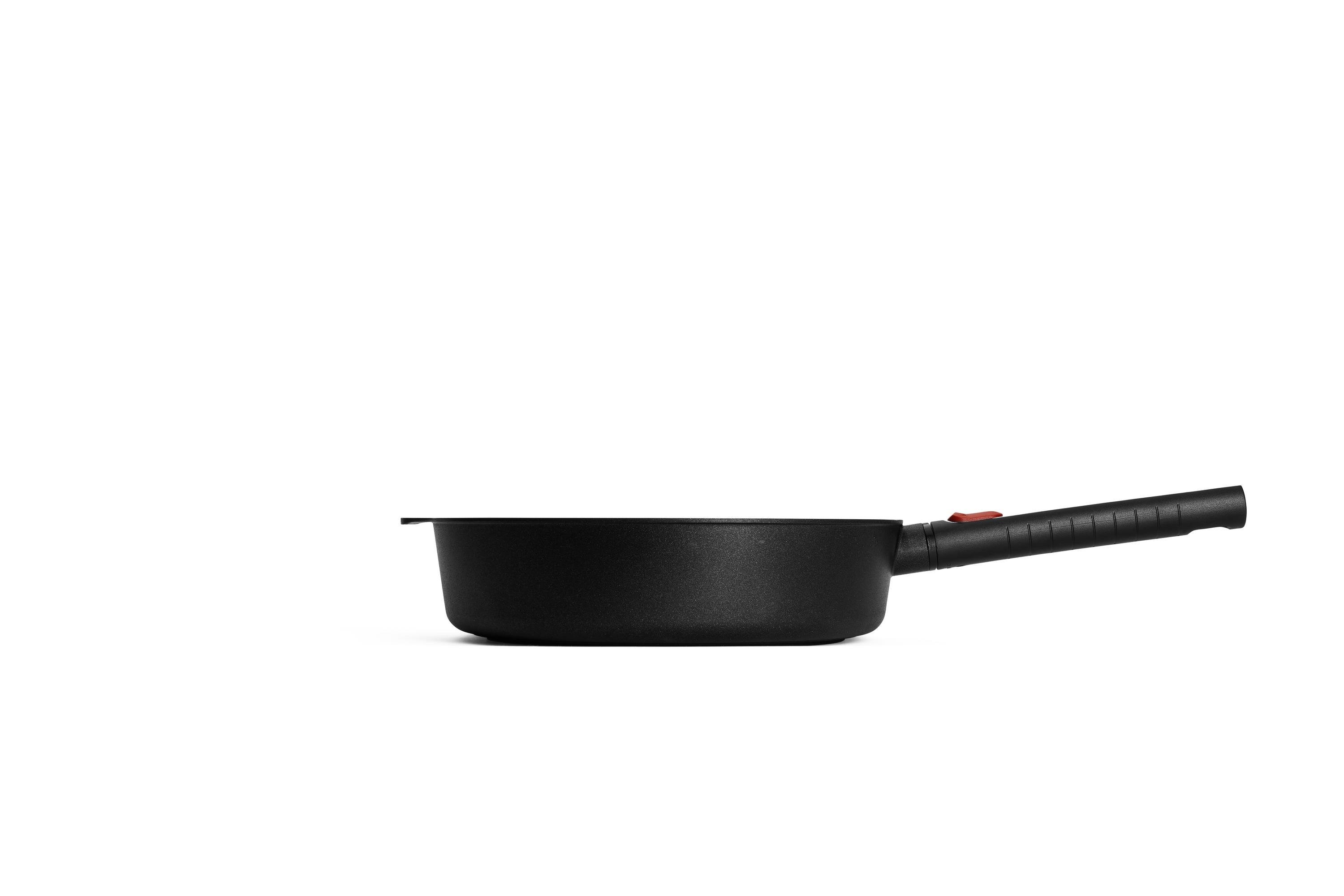 Logic XR Guss-Hochrandpfanne Seitenansicht | Phenolik - Abnehmbar | Alle Herdarten inkl. Induktion | 28cm