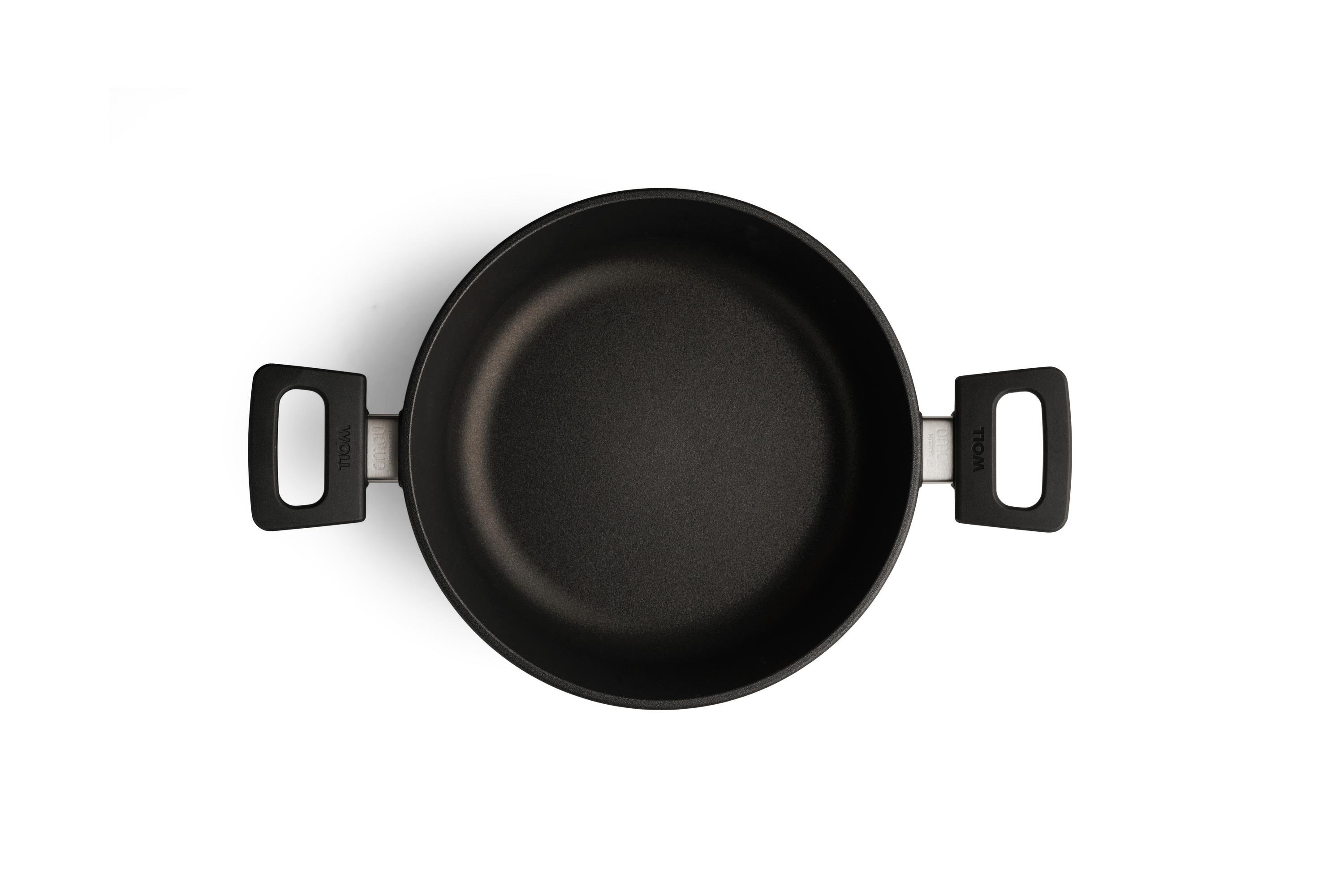 Nowo Titanium Guss-Kasserolle Draufsicht | 2 Seitengriffe | 24cm | Ceran, Gas, Elektro, Halogen