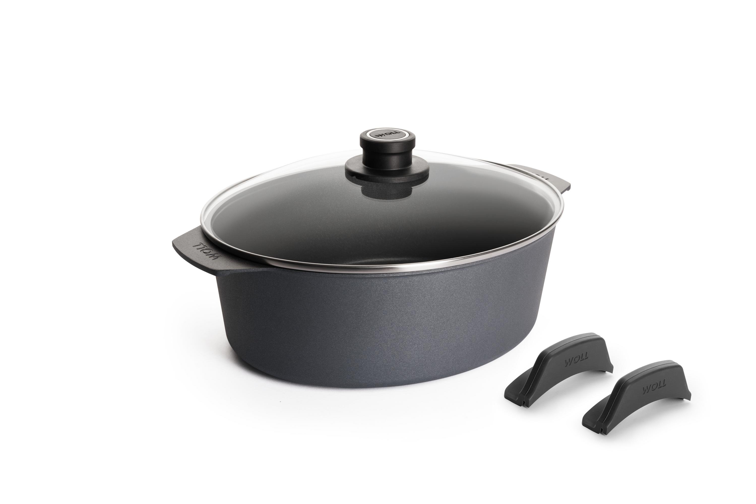 Diamond Lite Gussbräter mit Glasdeckel und Silikongriffen | 31x26cm | Ceran, Gas, Elektro, Halogen