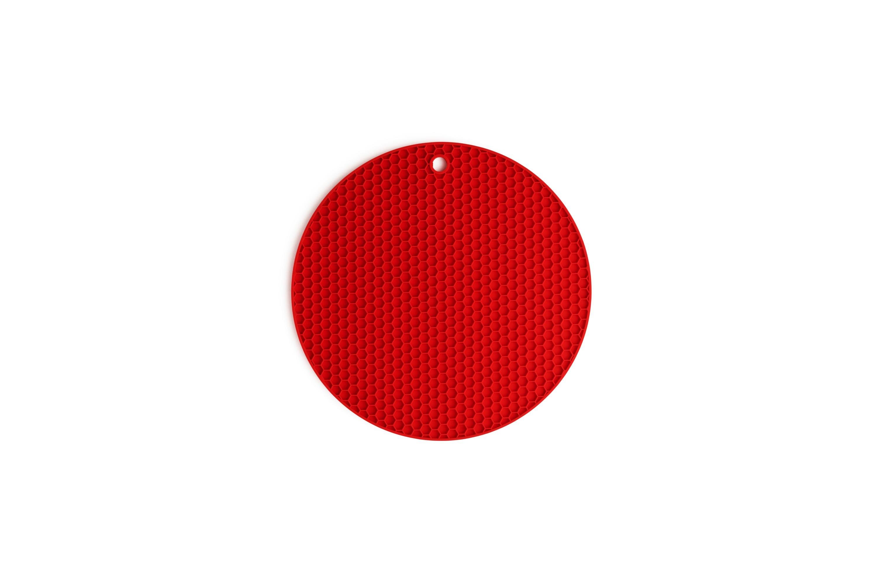 Silikon-Untersetzer mit Wabenstruktur, rund Draufsicht