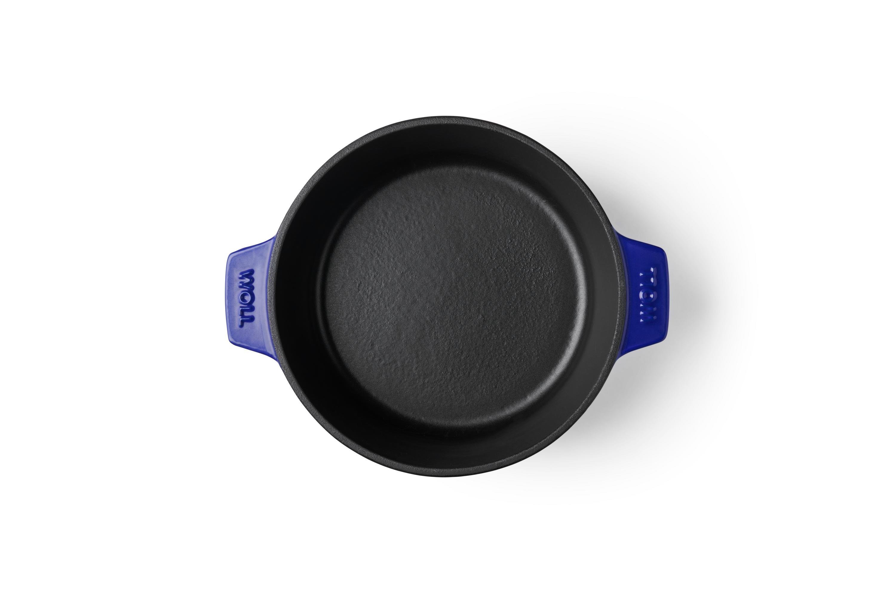 Iron Topf, Ø 24 cm, mit Silikon-Untersetzer Draufsicht | Cobalt Blue