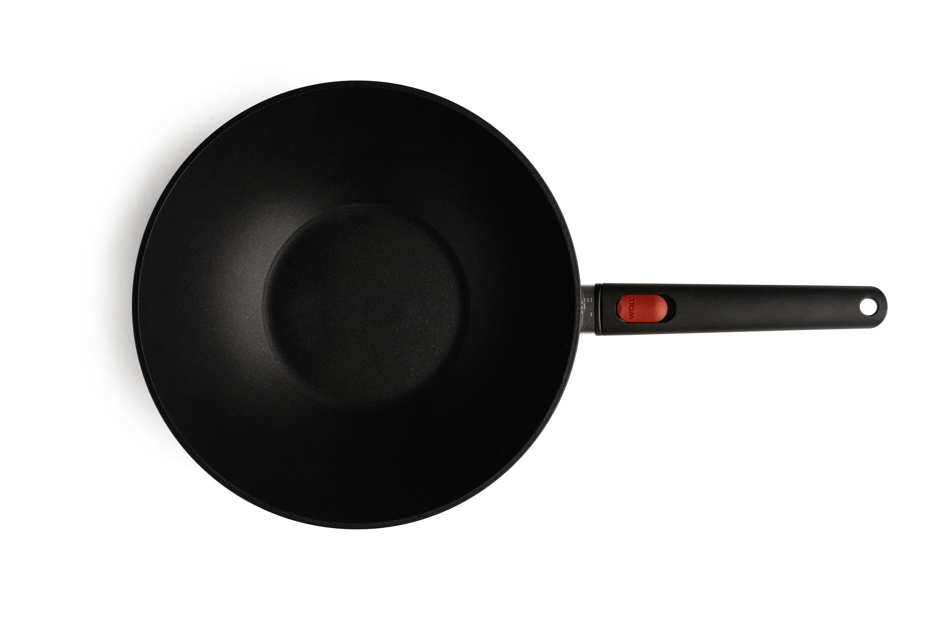 EcoLite QXR Wok Draufsicht | Alle Herdarten inkl. Induktion | Abnehmbarer Phenolic-Stiel | 30 cm