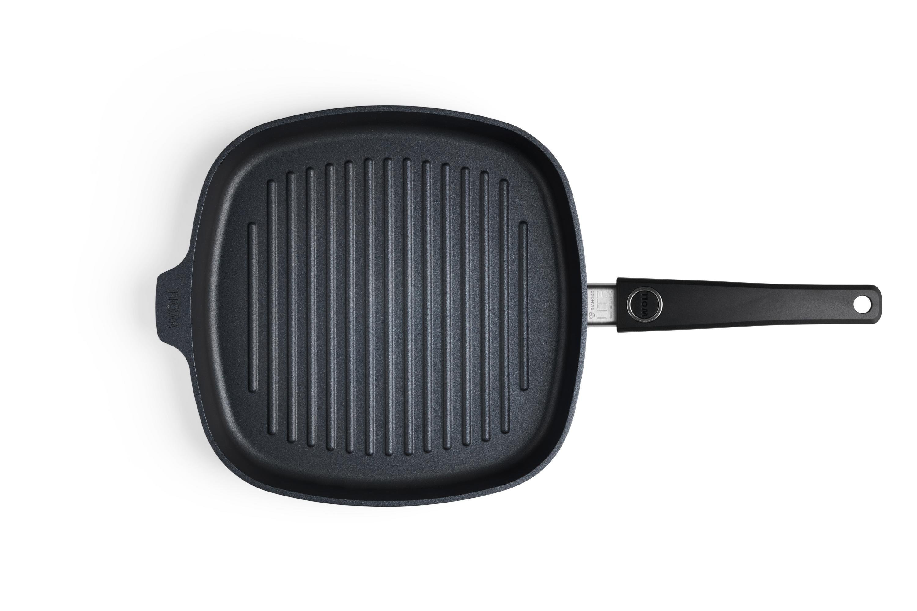 Diamond Lite Guss-Steakpfanne, viereckig, mit Rillen Draufsicht | Stiel - Fest | Ceran, Gas, Elektro, Halogen | 28x28cm