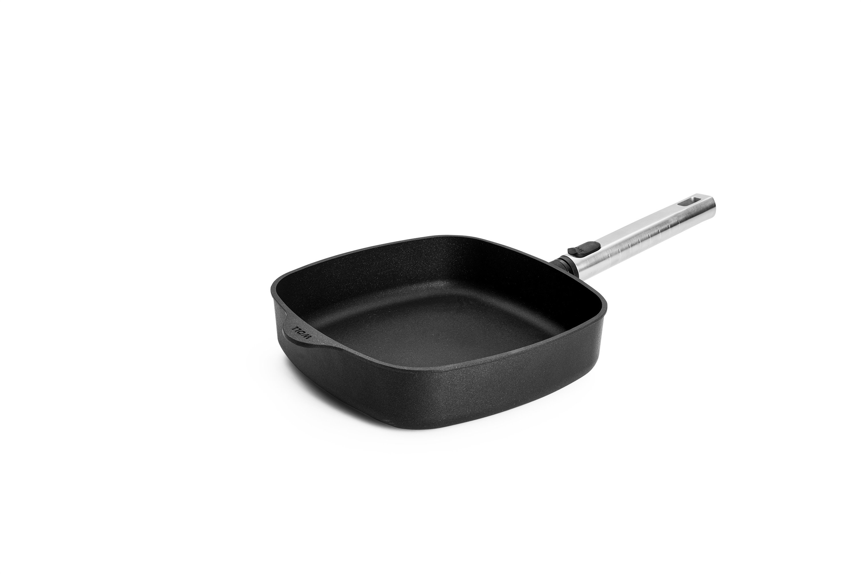 Logic XR Guss-Viereckpfanne | Edelstahl - Abnehmbar | 24x24cm | Alle Herdarten inkl. Induktion