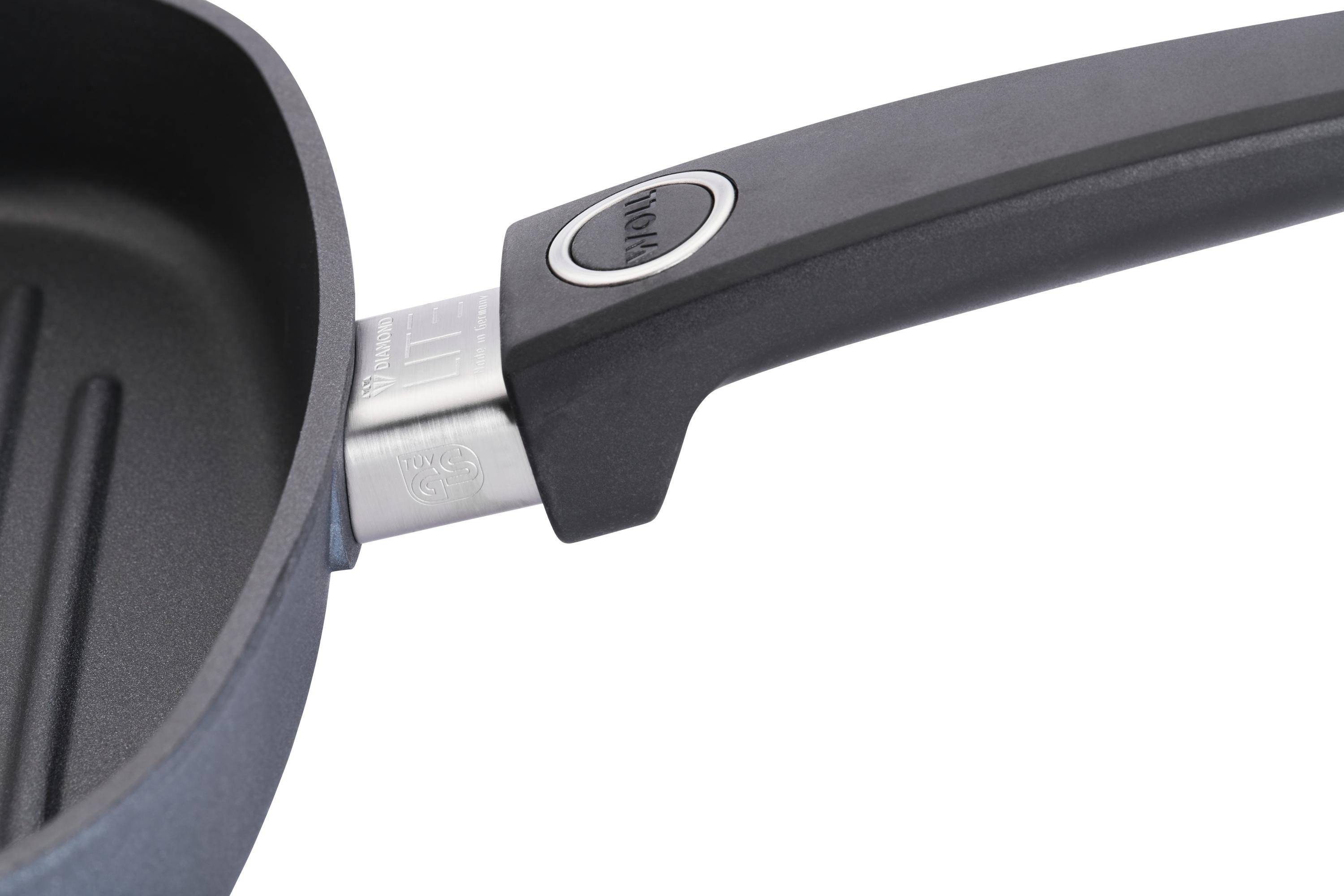 Diamond Lite Guss-Steakpfanne, viereckig, mit Rillen Detailansicht | Stiel - Fest | 24x24cm | Alle Herdarten inkl. Induktion