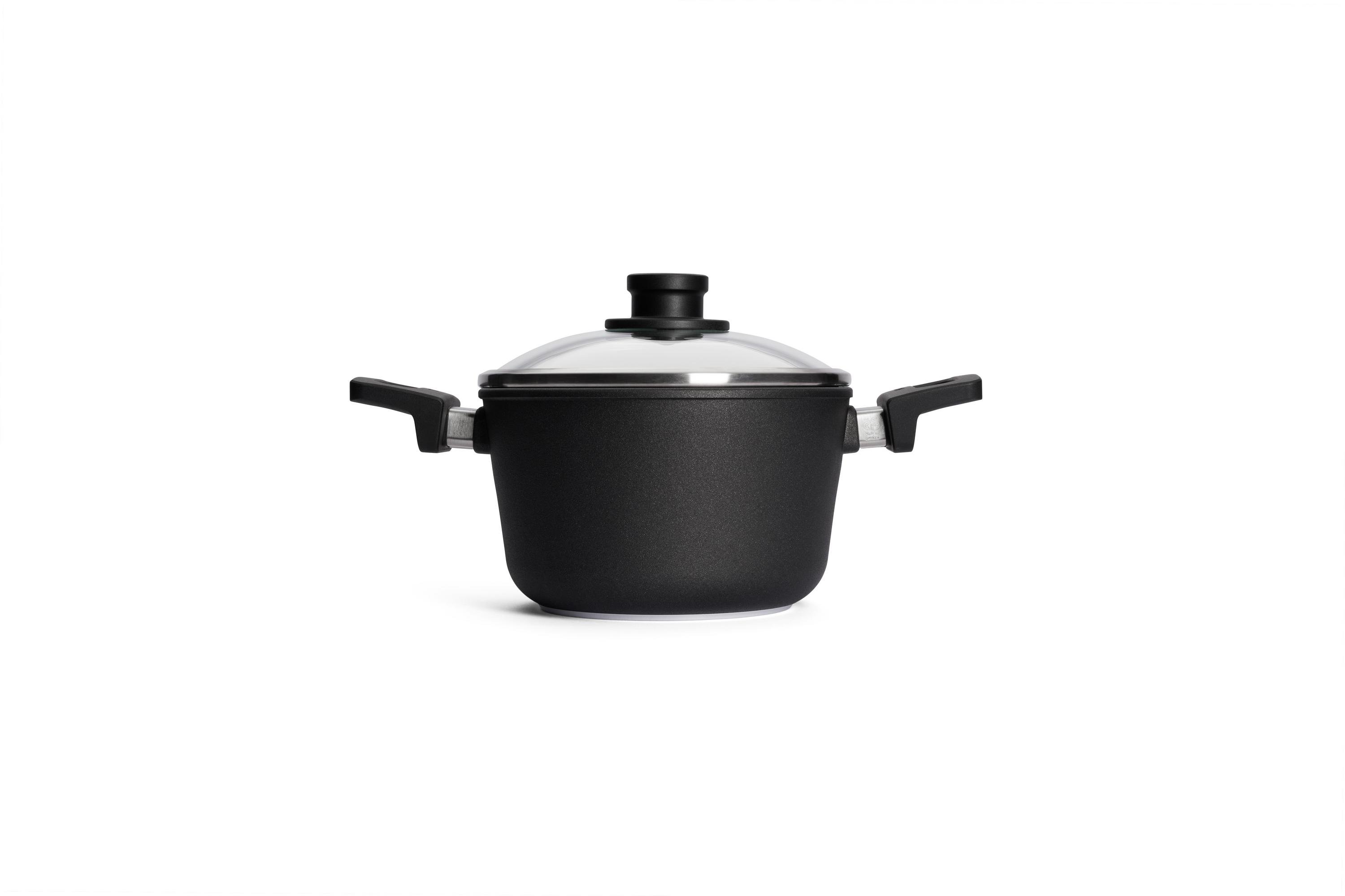 Nowo Titanium Gusstopf Seitenansicht | 20cm | Alle Herdarten inkl. Induktion | 2 Seitengriffe