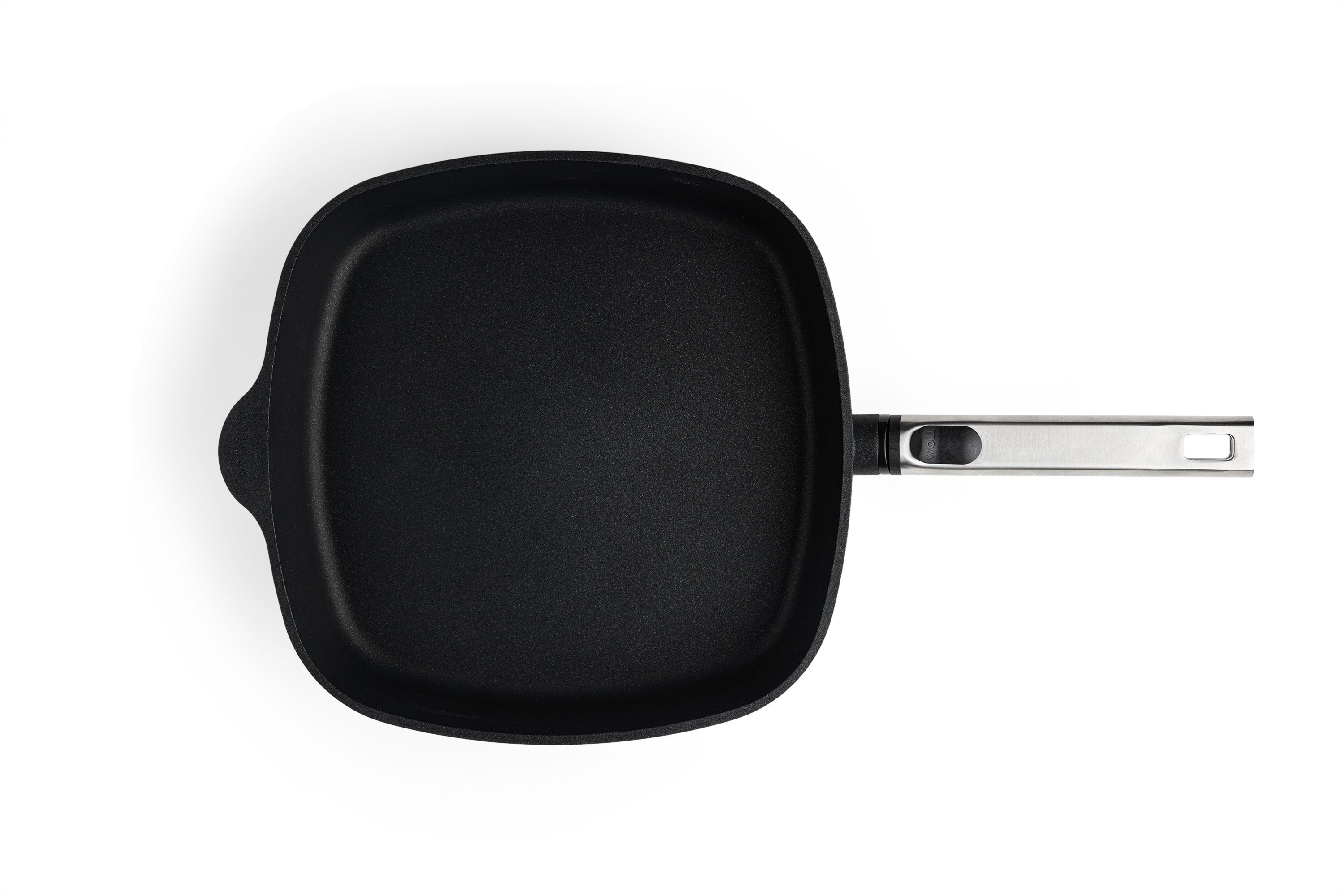 Logic XR Guss-Viereckpfanne Draufsicht | Edelstahl - Abnehmbar | Alle Herdarten inkl. Induktion | 28x28cm